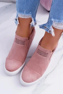 Damskie Snekersy Trampki Lu Boo Wsuwane Różowe Kaori