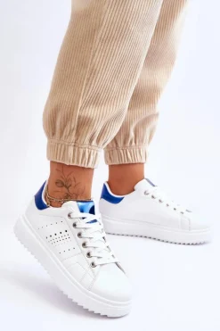 Damskie Sportowe Buty Biało-Niebieskie Be First!
