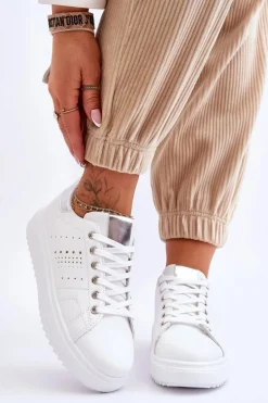 Damskie Sportowe Buty Biało-Srebrne Be First!