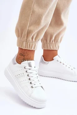 Damskie Sportowe Buty Biało-Srebrne Be First!