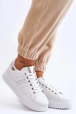 Damskie Sportowe Buty Biało-Srebrne Be First!