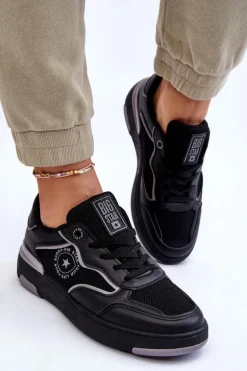 Damskie Sportowe Buty Big Star LL274443 Czarno-Szare