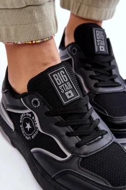 Damskie Sportowe Buty Big Star LL274443 Czarno-Szare