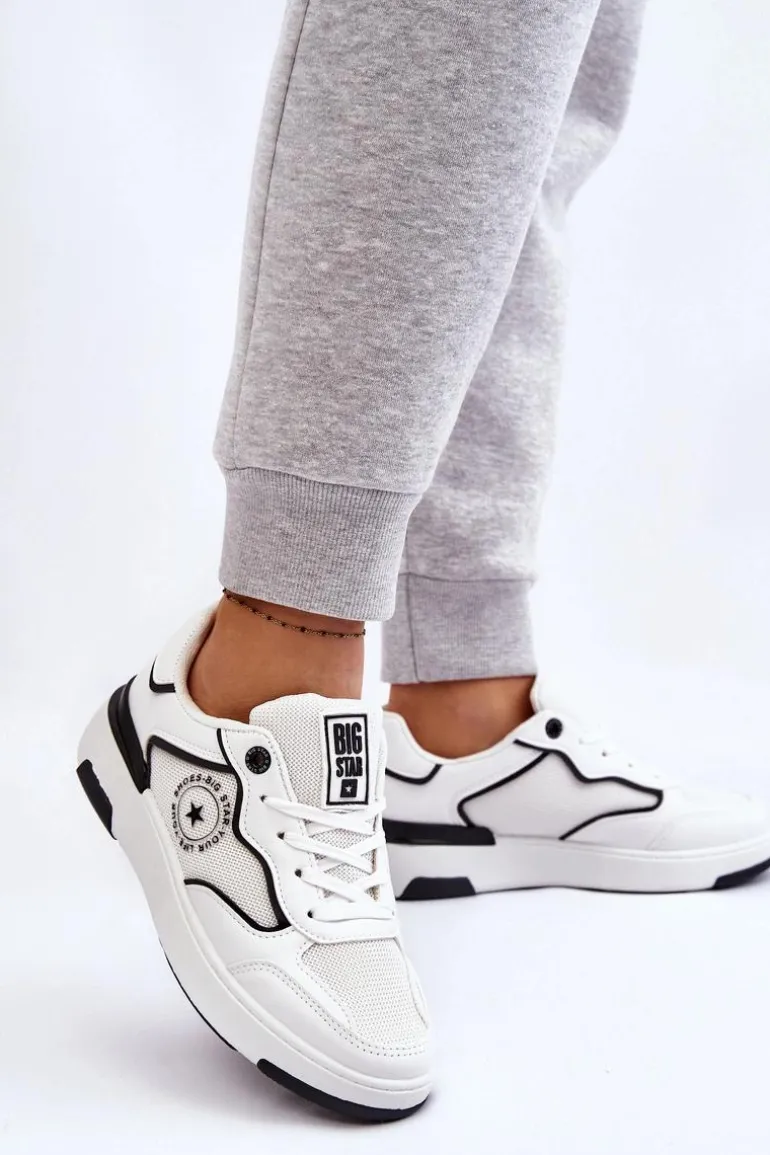 Damskie Sportowe Buty Big Star LL274440 Biało-Czarne