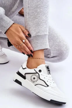 Damskie Sportowe Buty Big Star LL274440 Biało-Czarne