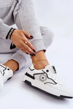 Damskie Sportowe Buty Big Star LL274440 Biało-Czarne
