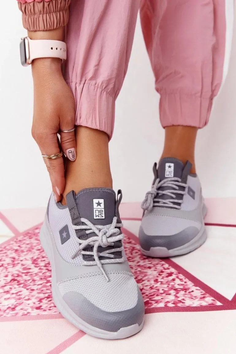 Damskie Sportowe Buty Comfort Foam Szare The Best