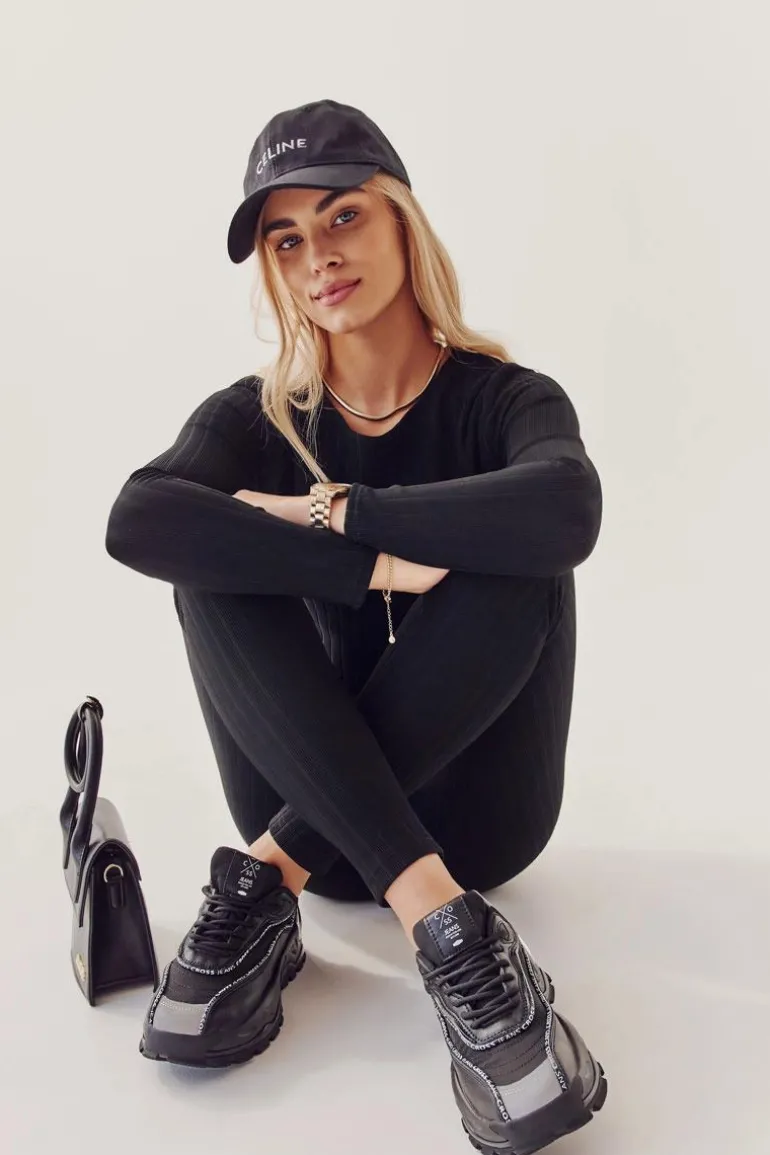 Damskie Sportowe Buty Cross Jeans II2R4018C Czarne