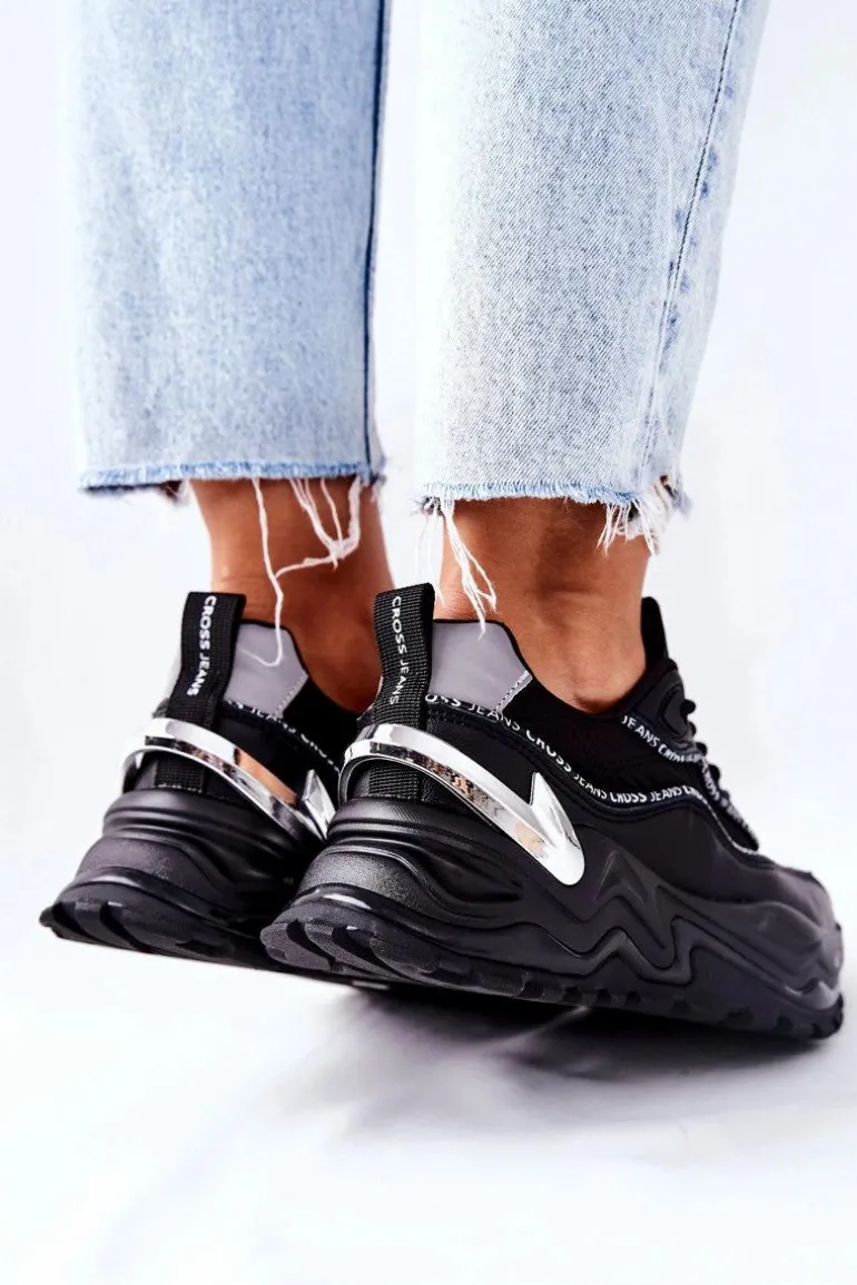 Damskie Sportowe Buty Cross Jeans II2R4018C Czarne