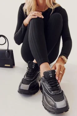 Damskie Sportowe Buty Cross Jeans II2R4018C Czarne