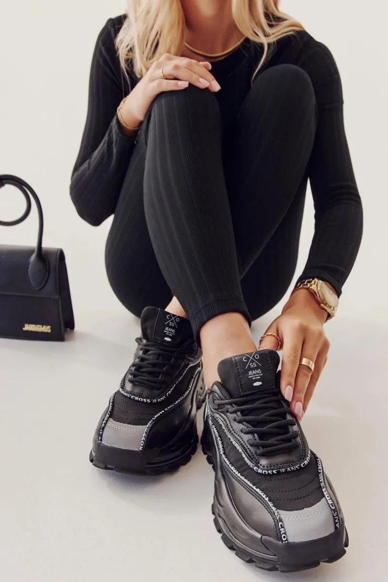 Damskie Sportowe Buty Cross Jeans II2R4018C Czarne