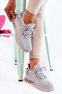 Damskie Sportowe Buty Materiałowe Szare Lenney