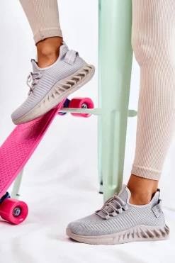 Damskie Sportowe Buty Materiałowe Szare Lenney