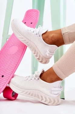 Damskie Sportowe Buty Materiałowe Białe Lenney