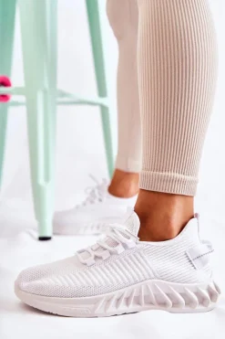 Damskie Sportowe Buty Materiałowe Białe Lenney