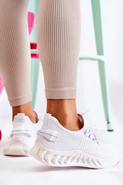 Damskie Sportowe Buty Materiałowe Białe Lenney