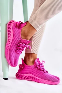 Damskie Sportowe Buty Materiałowe Różowe Lenney