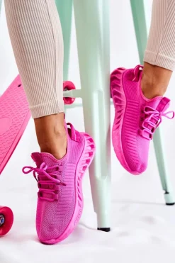 Damskie Sportowe Buty Materiałowe Różowe Lenney