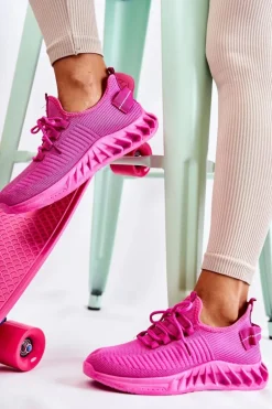 Damskie Sportowe Buty Materiałowe Różowe Lenney
