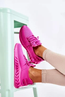 Damskie Sportowe Buty Materiałowe Różowe Lenney
