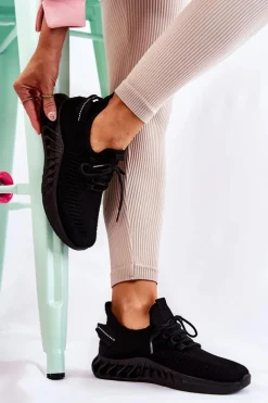 Damskie Sportowe Buty Materiałowe Czarne Lenney