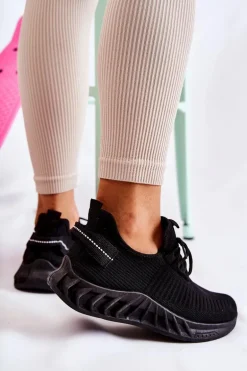 Damskie Sportowe Buty Materiałowe Czarne Lenney