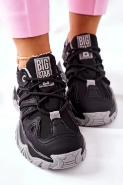Damskie Sportowe Buty Memory Foam Big Star II274089 Czarne