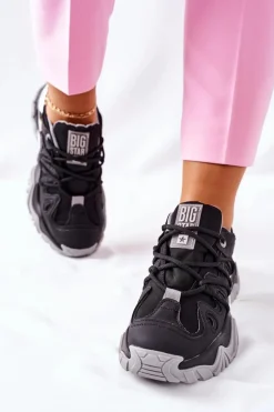 Damskie Sportowe Buty Memory Foam Big Star II274089 Czarne