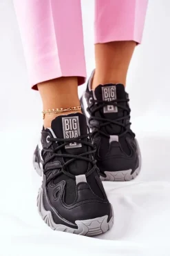 Damskie Sportowe Buty Memory Foam Big Star II274089 Czarne