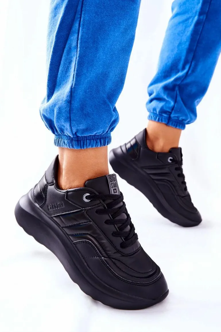 Damskie Sportowe Buty Memory Foam Big Star II274332 Czarne