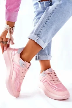 Damskie Sportowe Buty Memory Foam Big Star II274333 Różowe