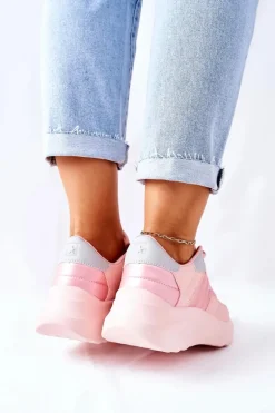 Damskie Sportowe Buty Memory Foam Big Star II274333 Różowe