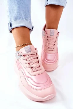 Damskie Sportowe Buty Memory Foam Big Star II274333 Różowe