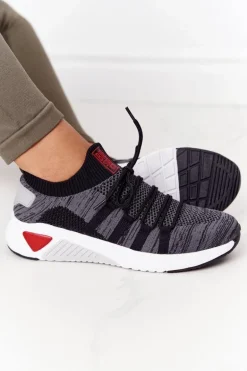 Damskie Sportowe Buty Memory Foam Big Star HH274532 Ciemnoszare