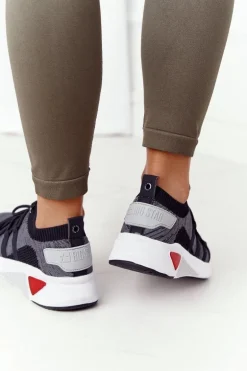 Damskie Sportowe Buty Memory Foam Big Star HH274532 Ciemnoszare