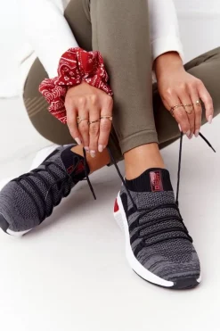 Damskie Sportowe Buty Memory Foam Big Star HH274532 Ciemnoszare