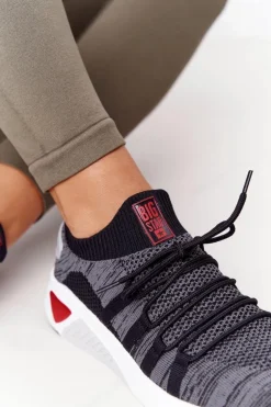 Damskie Sportowe Buty Memory Foam Big Star HH274532 Ciemnoszare