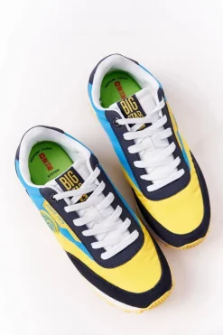 Damskie Sportowe Buty Memory Foam Big Star HH274525 Żółto-Niebieskie