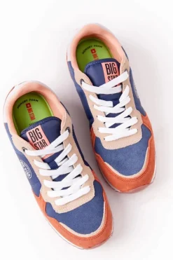 Damskie Sportowe Buty Memory Foam Big Star HH274567 Niebiesko-Pomarańczowe