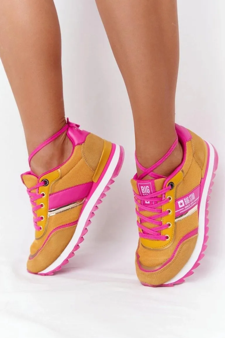 Damskie Sportowe Buty Memory Foam Big Star HH274273 Żółte