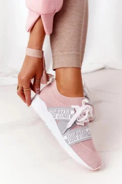 Damskie Sportowe Buty Memory Foam Big Star HH274353 Różowe