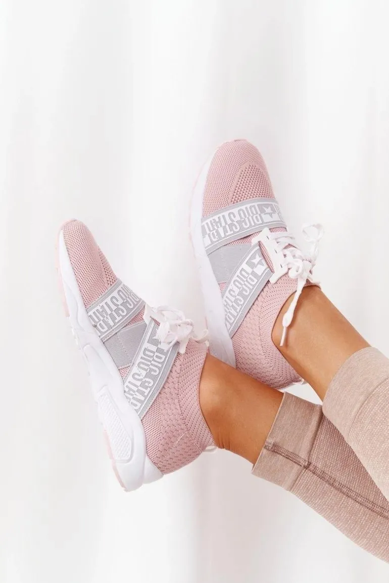 Damskie Sportowe Buty Memory Foam Big Star HH274353 Różowe