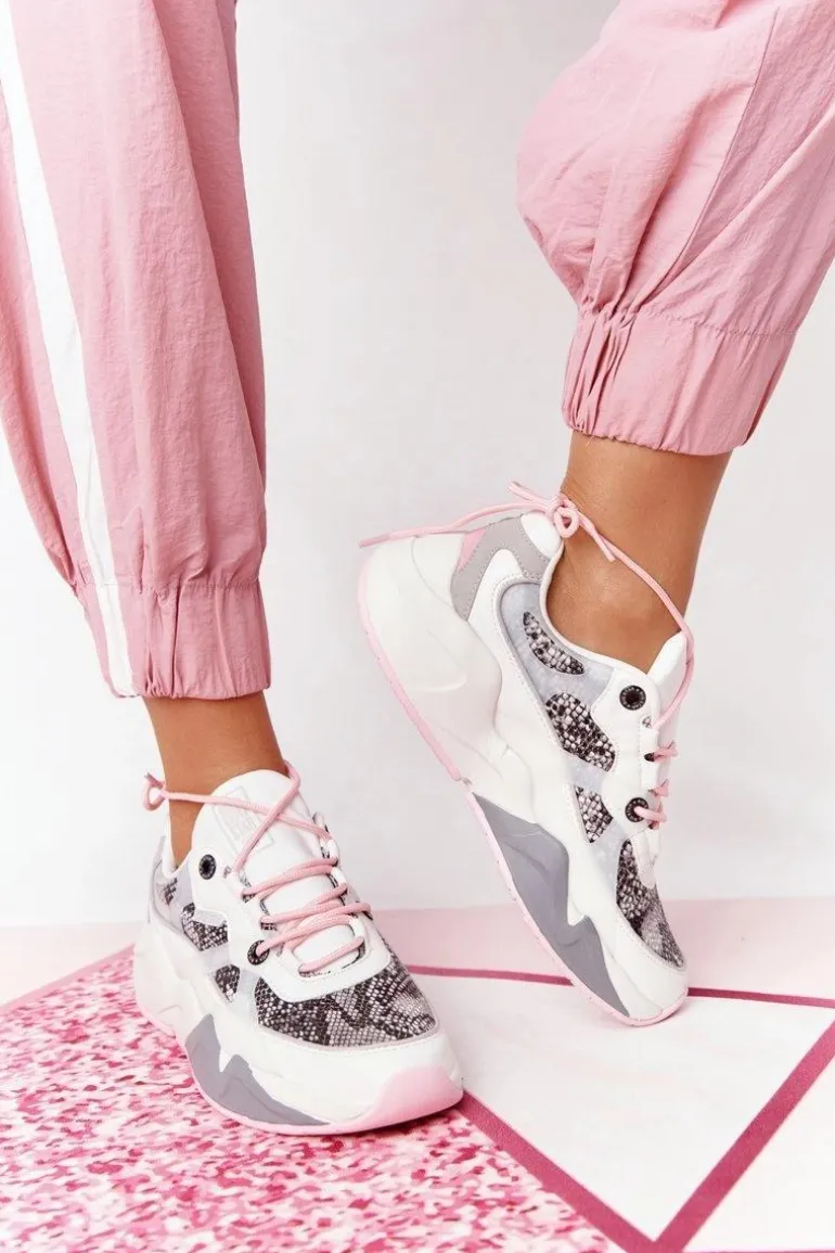 Damskie Sportowe Buty Memory Foam Big Star HH274326 Białe