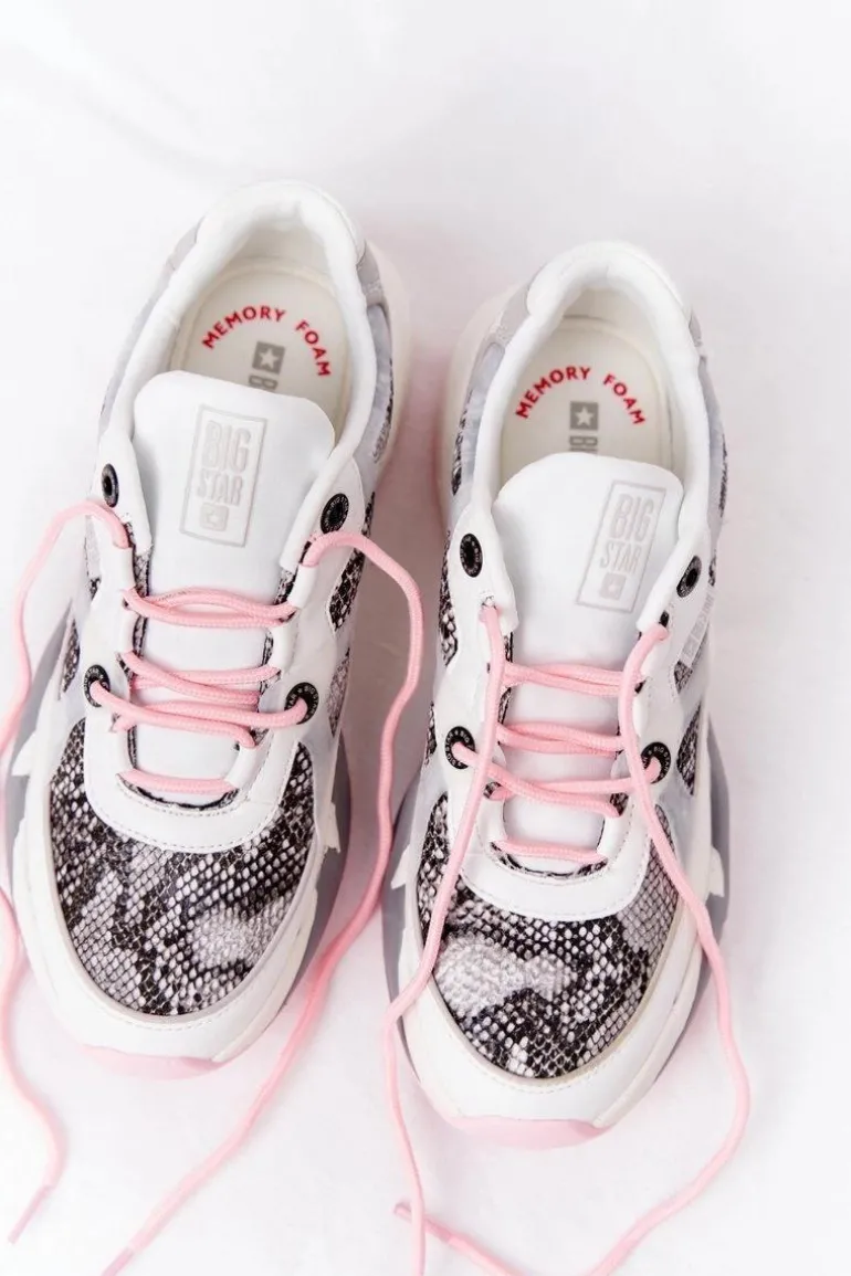 Damskie Sportowe Buty Memory Foam Big Star HH274326 Białe