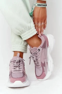 Damskie Sportowe Buty Memory Foam Big Star HH274258 Fioletowe