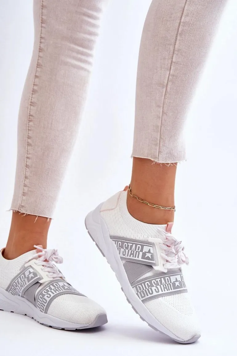 Damskie Sportowe Buty Memory Foam Big Star HH274355 Białe