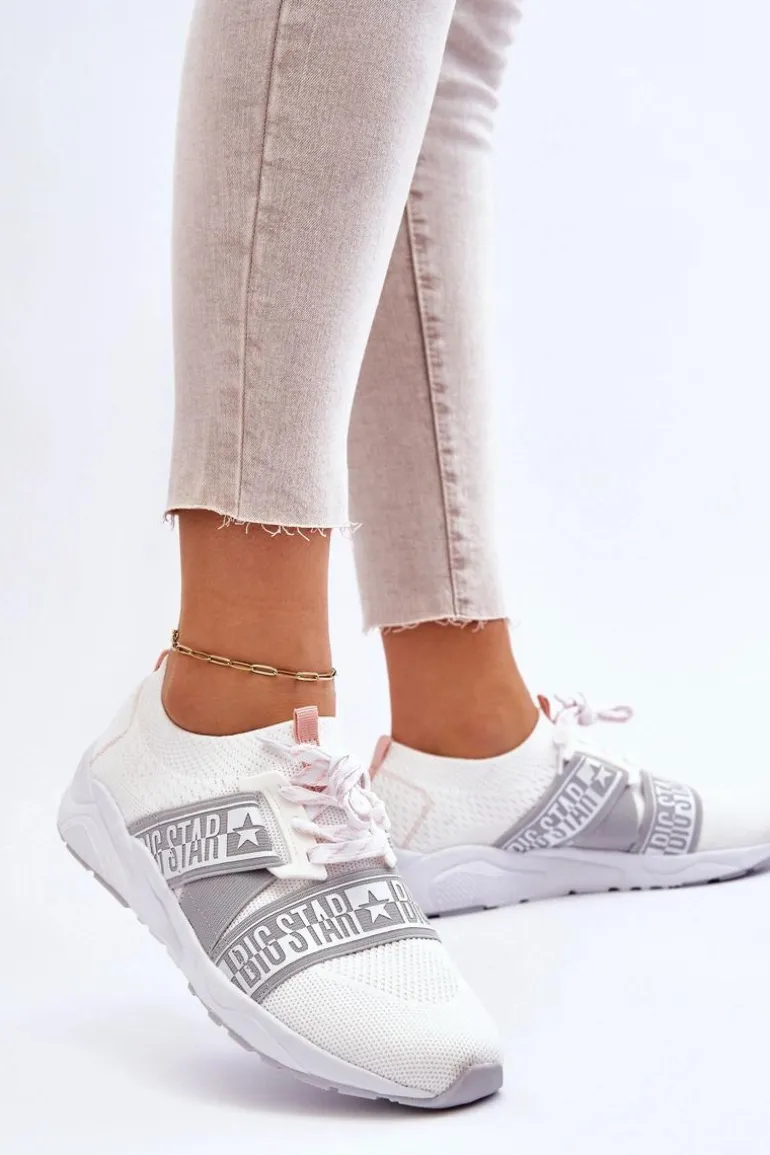 Damskie Sportowe Buty Memory Foam Big Star HH274355 Białe