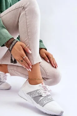 Damskie Sportowe Buty Memory Foam Big Star HH274355 Białe