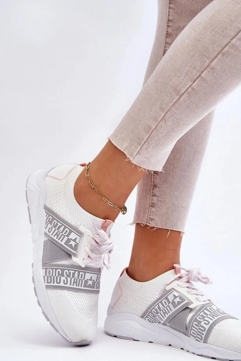 Damskie Sportowe Buty Memory Foam Big Star HH274355 Białe