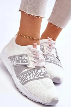 Damskie Sportowe Buty Memory Foam Big Star HH274355 Białe